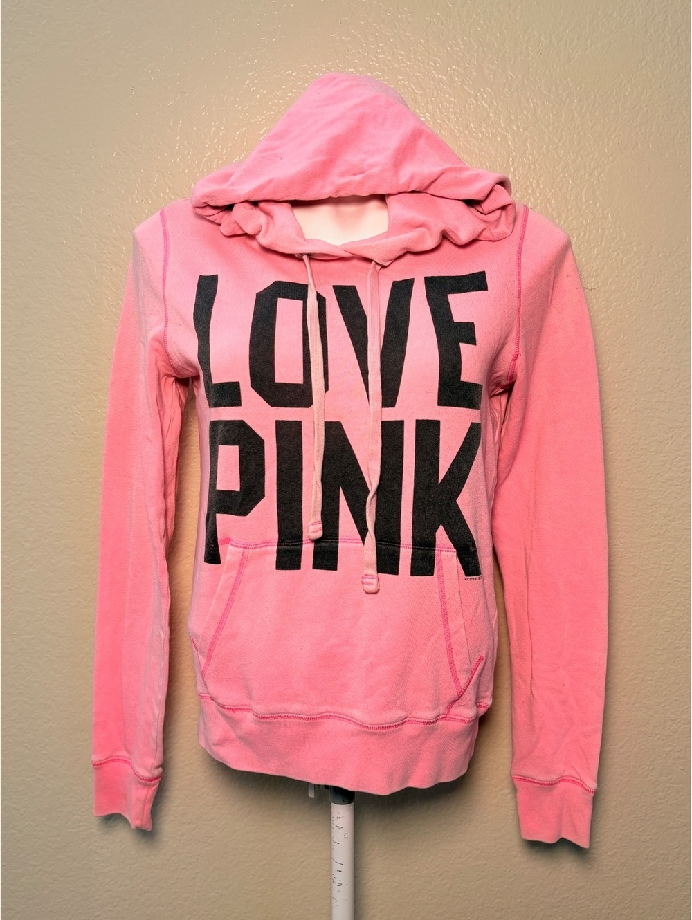 Y2K Victoria's Secret Pink Hoodie Sweatshirt Pink with 'LOVE PINK' #11